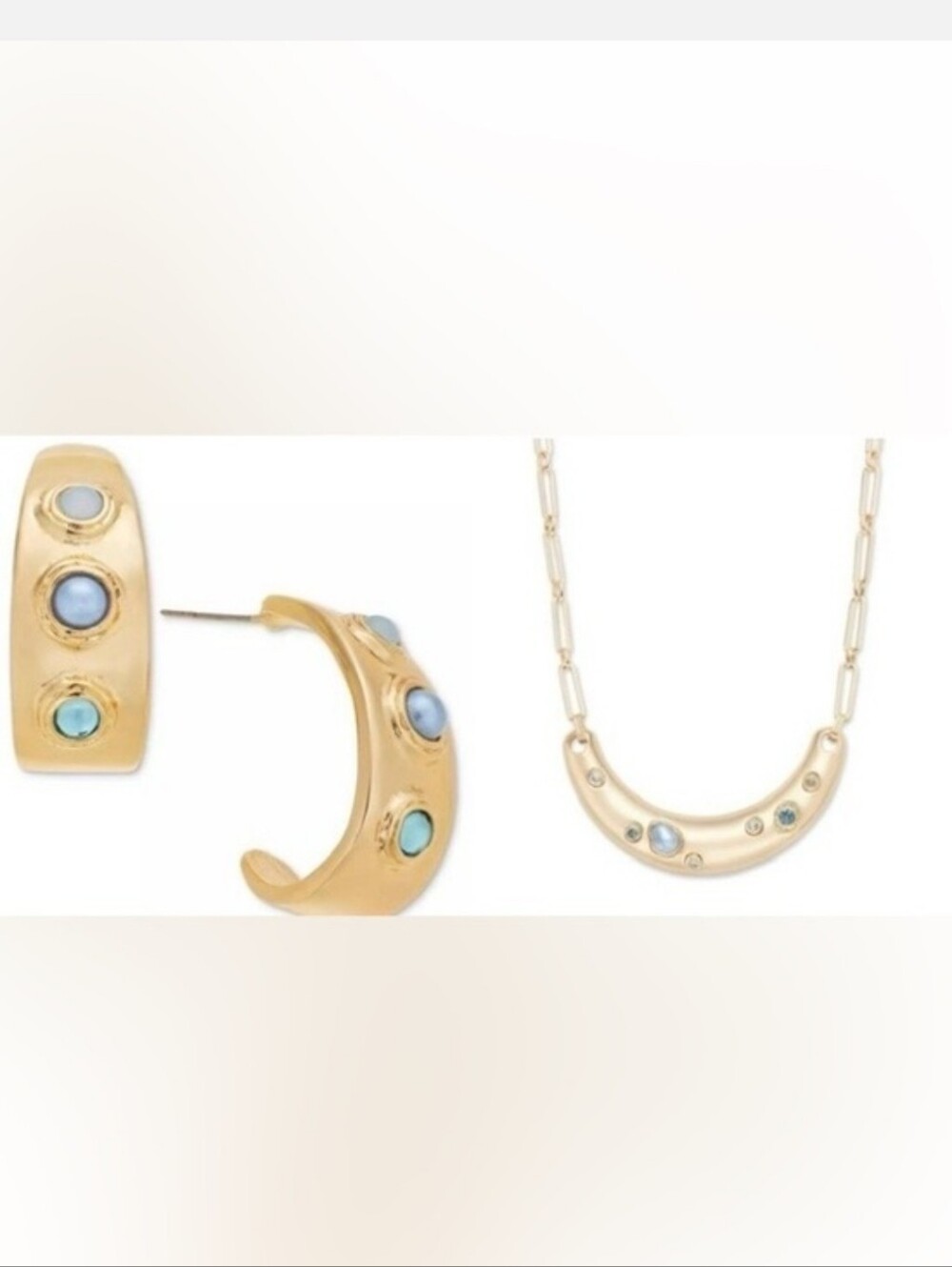 INC International Concepts  2 PcGold-Tone Hoop Earrings & Necklace Set